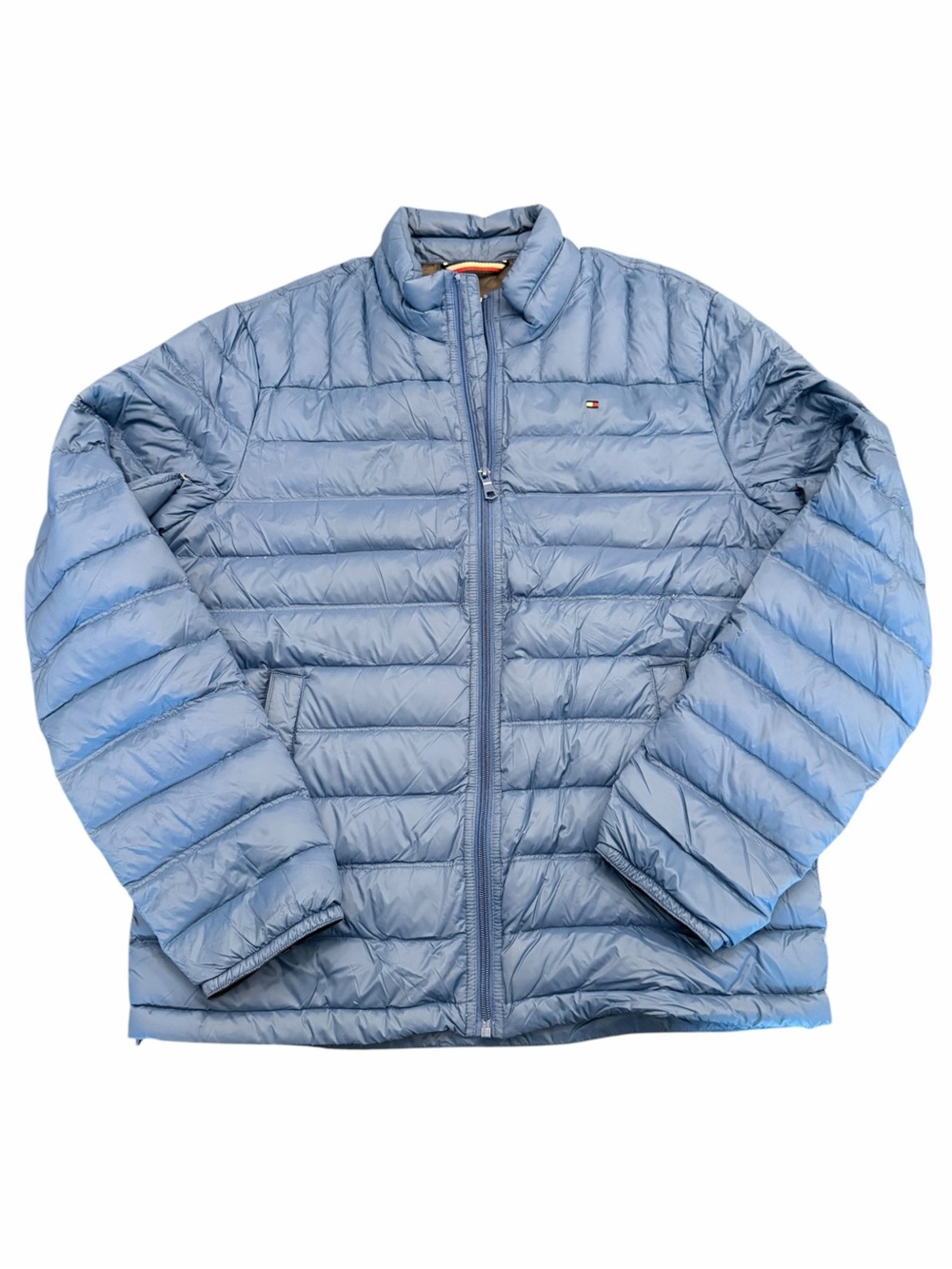 Tommy Hilfiger Men's Packable Duck Down Puffer Jacket Medium Quilted Blue